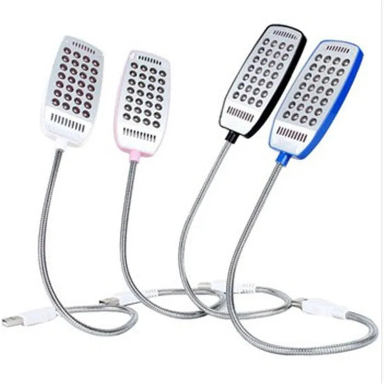 Flexible gooseneck USB LED reading light in four colour options