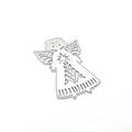 White carbon steel angel embossing mould with hanging loop for card making