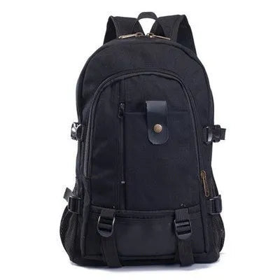 Canvas women's backpack in square vertical shape with double shoulder straps and zipper closure, army green colour
