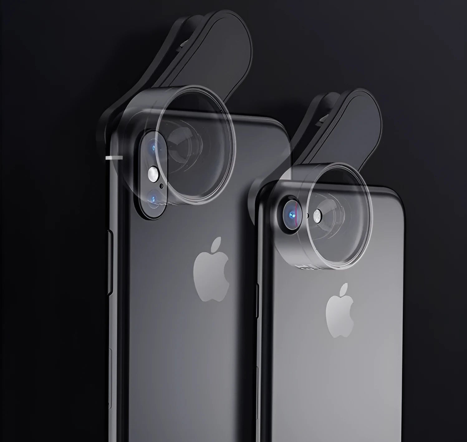 Universal smartphone fill light attachment with optional camera lenses including wide-angle, macro, and fish-eye options