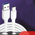 Fast charging USB cable in black, 5A single-head connector for Android Type C or iPhone, 1m length