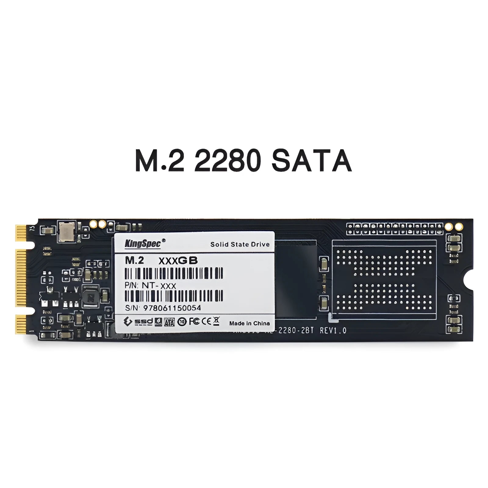 KingSpec M.2 NGFF 2280 SATA SSD internal solid state drive in black colour