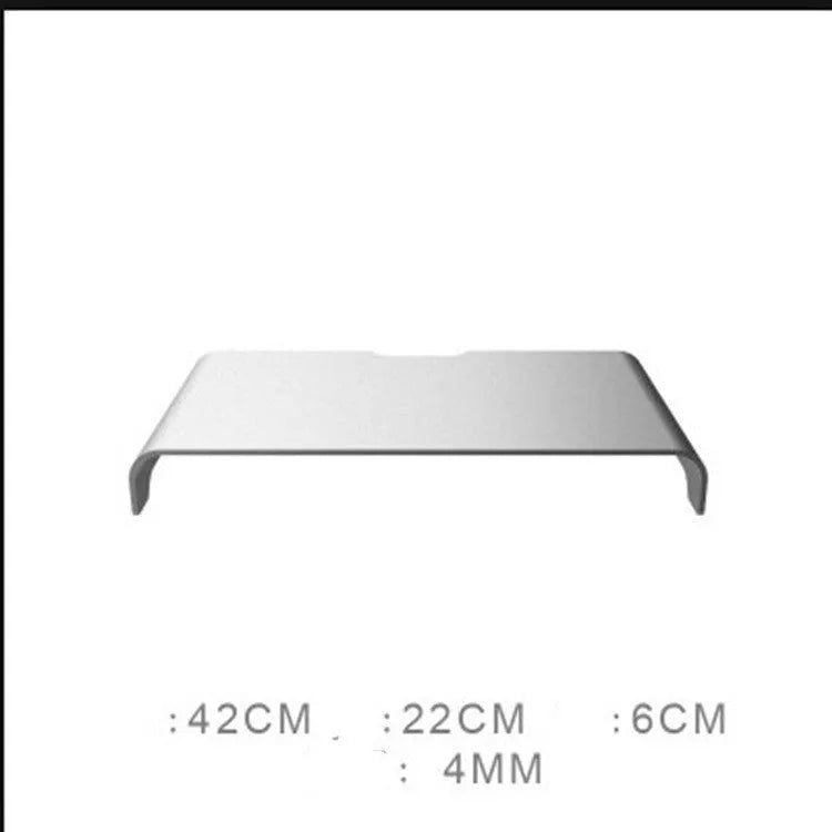 Silver aluminium alloy computer monitor increase rack size 42x22x6cm with open base storage