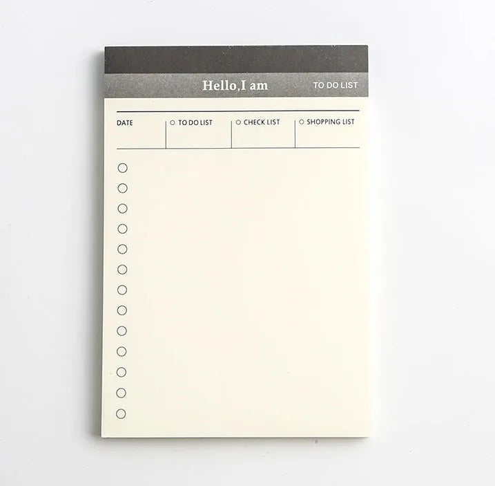 Business day planner notepad with paper cover, 52 pages, four colour options for daily plan, message book, schedule book, calendar