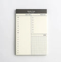 Business day planner notepad with paper cover, 52 pages, four colour options for daily plan, message book, schedule book, calendar