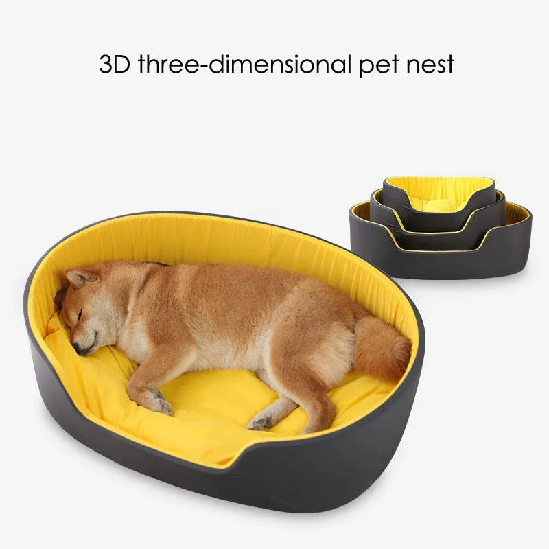 Washable pet kennel in black or green with water-resistant fabric and three size options