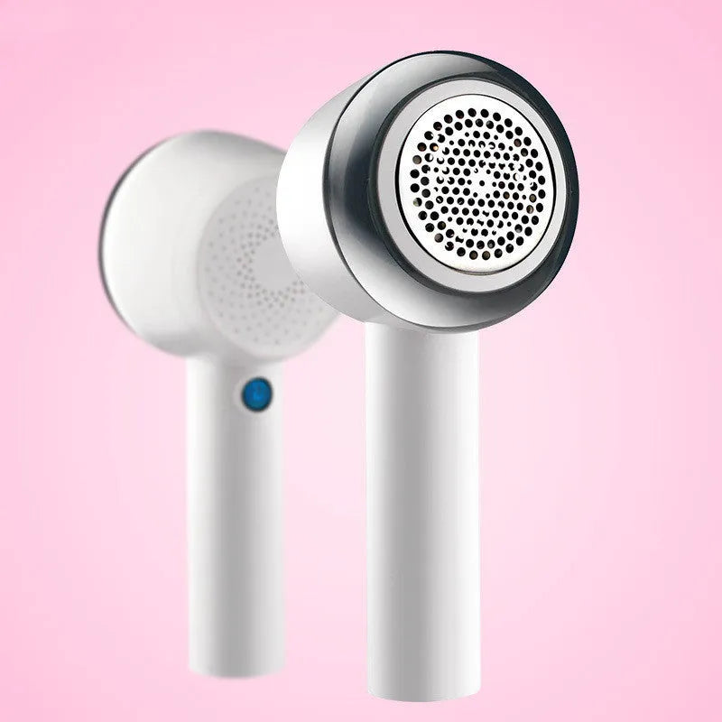 White rechargeable clothes shaver for removing pilling from jumpers and jerseys