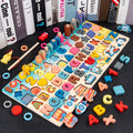 Wooden Montessori arithmetic magnetic matching building block toy for 3D preschool children educational play