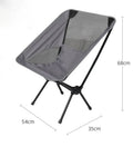 Ultralight folding camping chair with blue 600D Oxford cloth seat and iron frame folded with carry bag