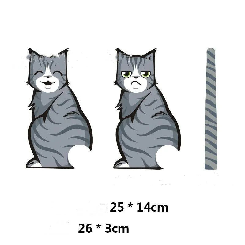 Car wiper cat smile cat sticker reflective PET 19x26cm decal with two colour options