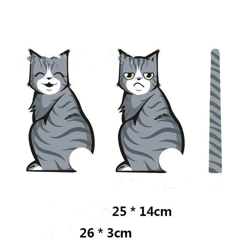 Car wiper cat smile cat sticker reflective PET 19x26cm decal with two colour options