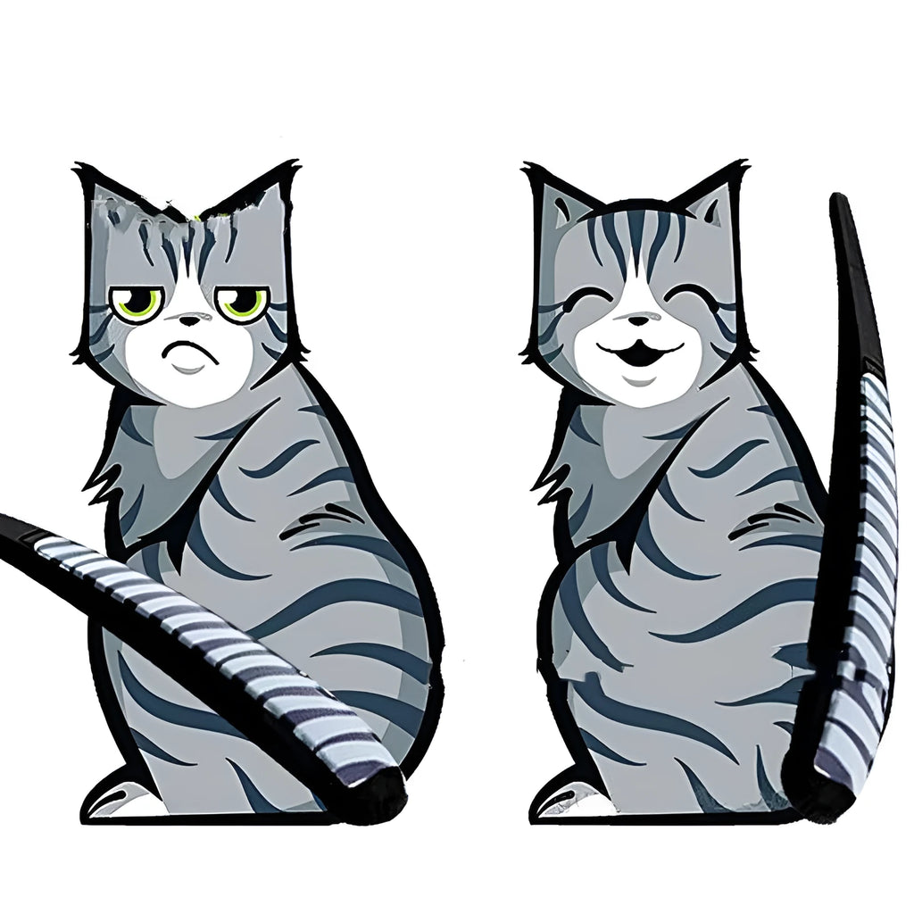 Car wiper cat smile cat sticker reflective PET 19x26cm decal with two colour options
