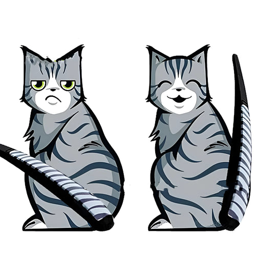 Car wiper cat smile cat sticker reflective PET 19x26cm decal with two colour options