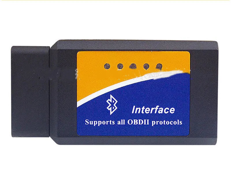 Bluetooth ELM327 OBD2 car diagnostic scanner with LED indicators and RS232 serial interface