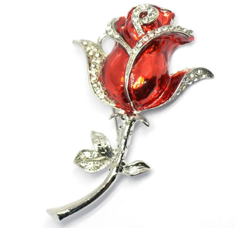 Diamond-studded metal rose flower crystal USB flash drive with USB 2.0 interface in blue colour option