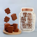 Kapmore 6PCS cute makeup sponge set with cartoon bear and toast shapes in brown, including packing bag