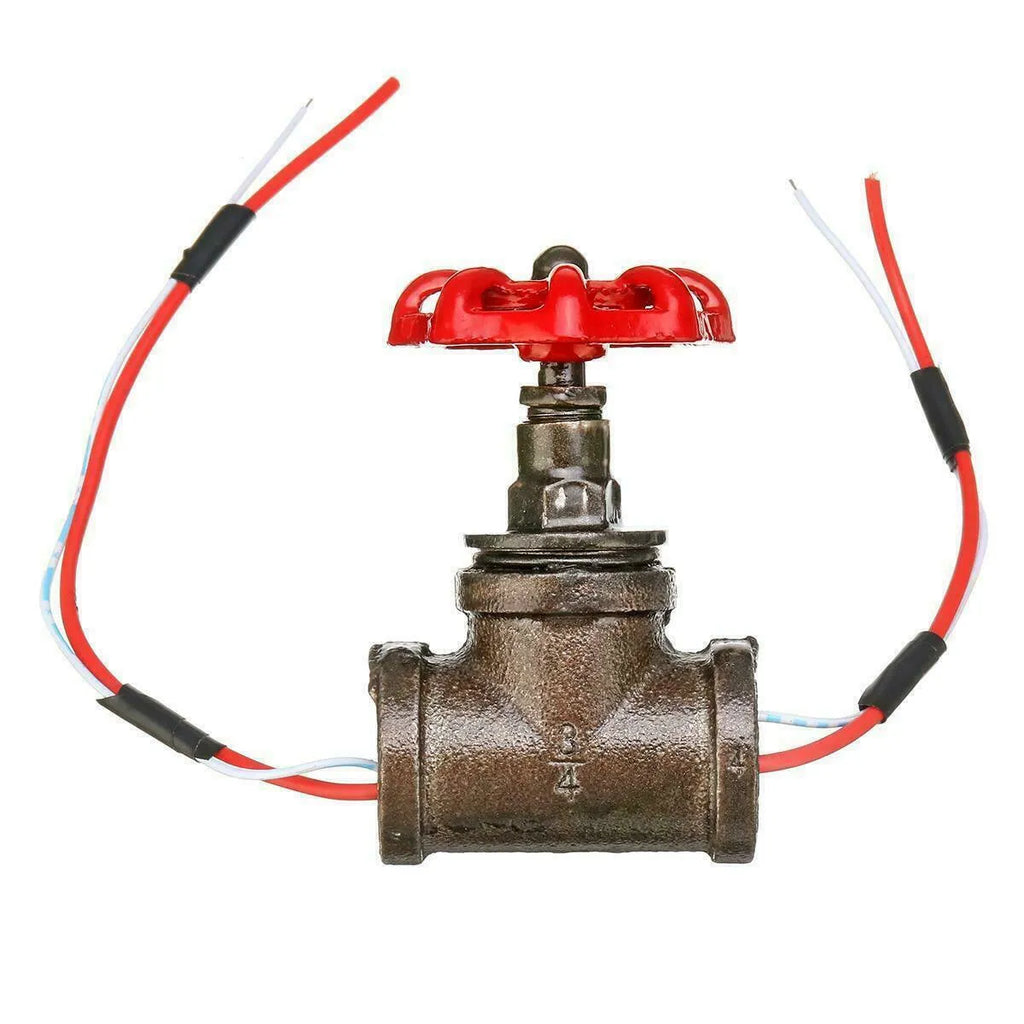 Steampunk style 3/4 industrial valve with red toggle switch in gray copper finish