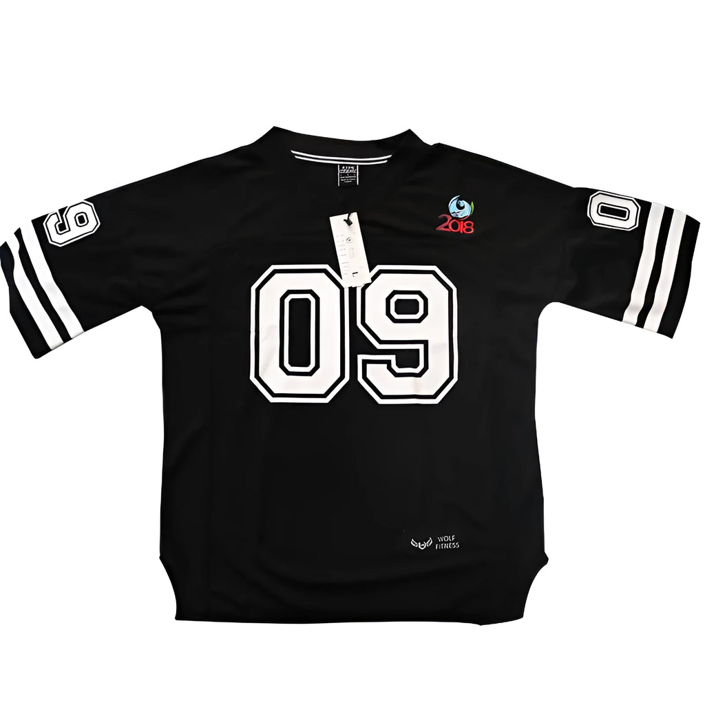 Oversized mesh t shirt for men in black with round neck and short sleeves