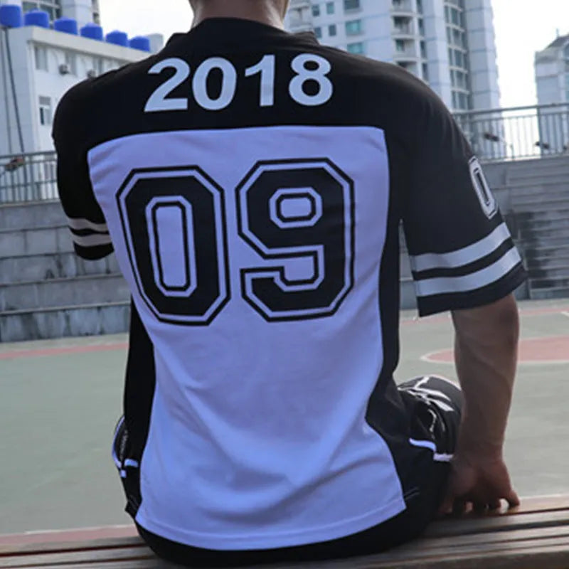 Oversized mesh t shirt for men in black with round neck and short sleeves