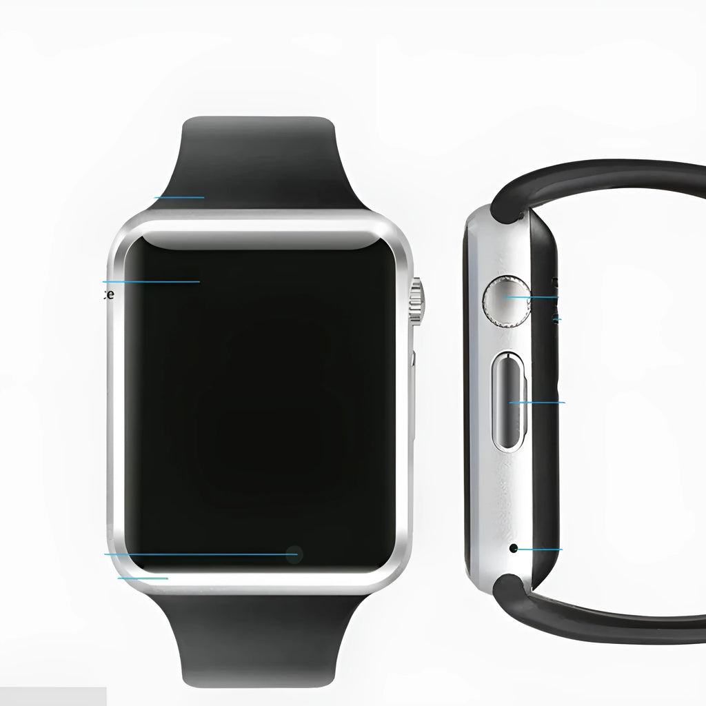 Android smart watch with 1.54-inch screen, GSM phone and camera functions in multiple colour options