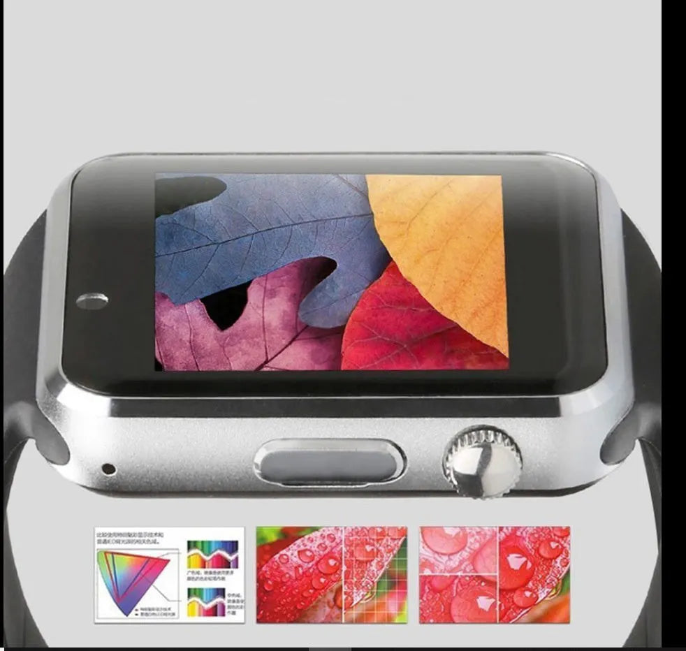 Android smart watch with 1.54-inch screen, GSM phone and camera functions in multiple colour options