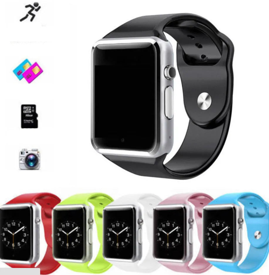 Android smart watch with 1.54-inch screen, GSM phone and camera functions in multiple colour options