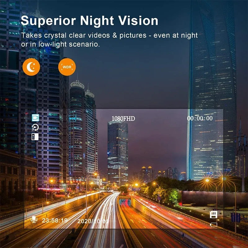 HD night vision driving recorder with 3 inch screen and 140 degree lens compact size