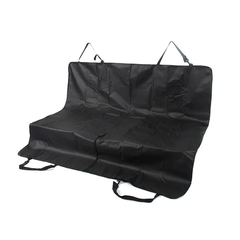 Black waterproof pet car mat with universal fit for five-seater vehicles, measuring 23x15x4cm
