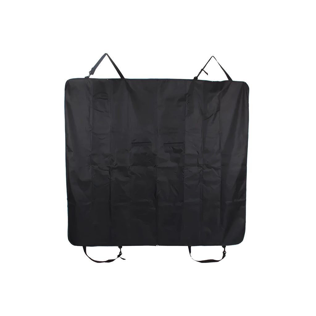 Black waterproof pet car mat with universal fit for five-seater vehicles, measuring 23x15x4cm