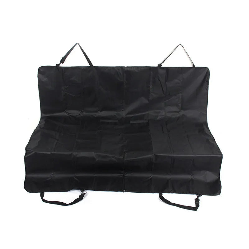 Black waterproof pet car mat with universal fit for five-seater vehicles, measuring 23x15x4cm