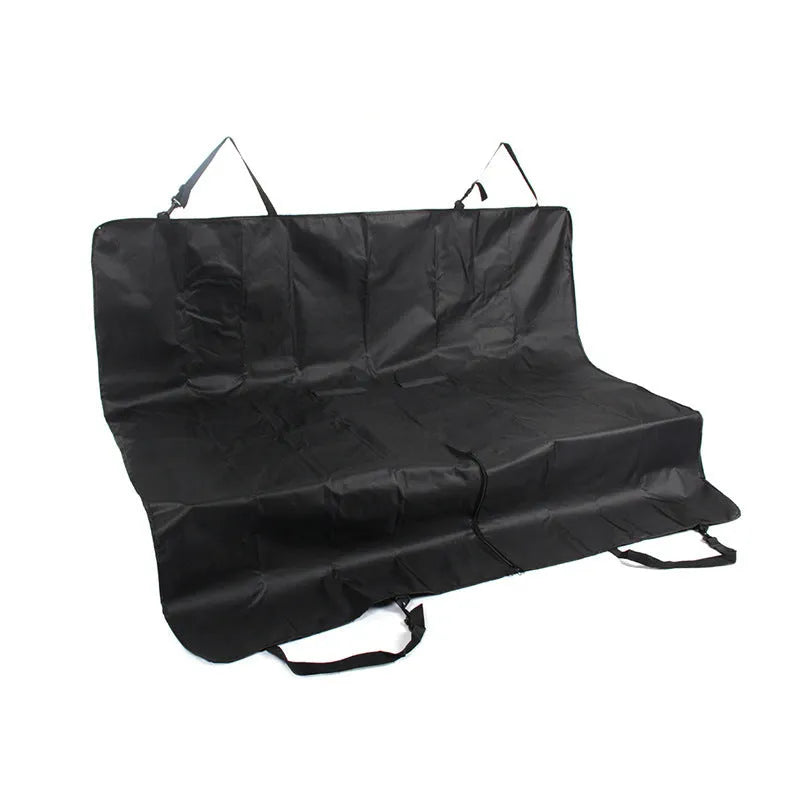 Black waterproof pet car mat with universal fit for five-seater vehicles, measuring 23x15x4cm