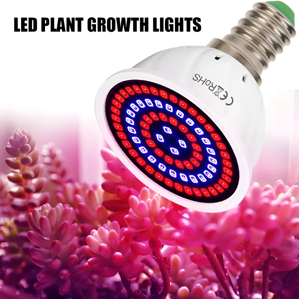 White LED plant growth lamp with 80 beads for indoor potted plant illumination