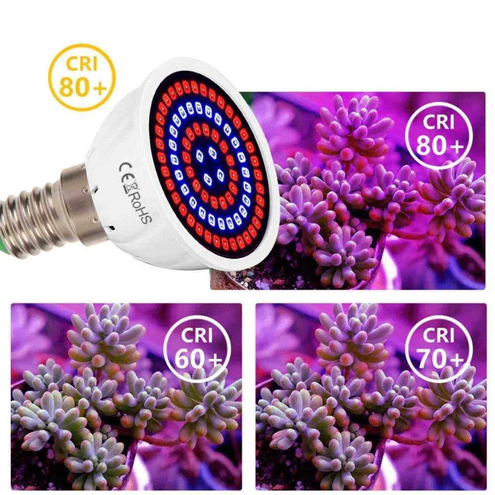 White LED plant growth lamp with 80 beads for indoor potted plant illumination
