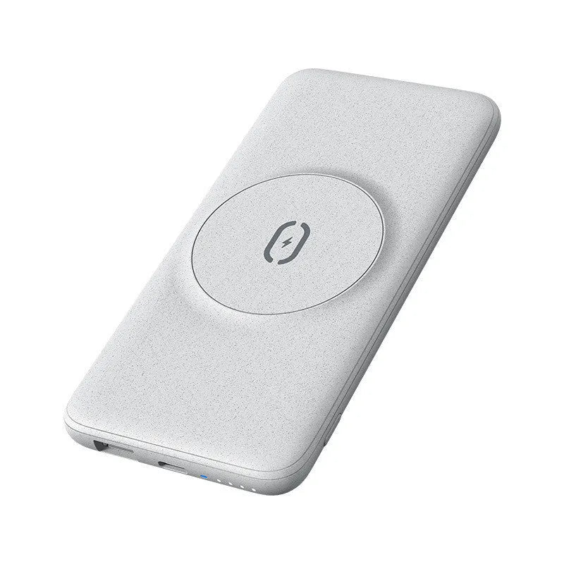 Mint green magnetic wireless charging power bank with 10000mAh capacity and back clip