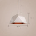 Individual single head geometric iron chandelier with 25cm diameter in black or white