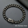 Stainless steel anti-bite dog collar 19mm chain width for medium and large breeds in black colour