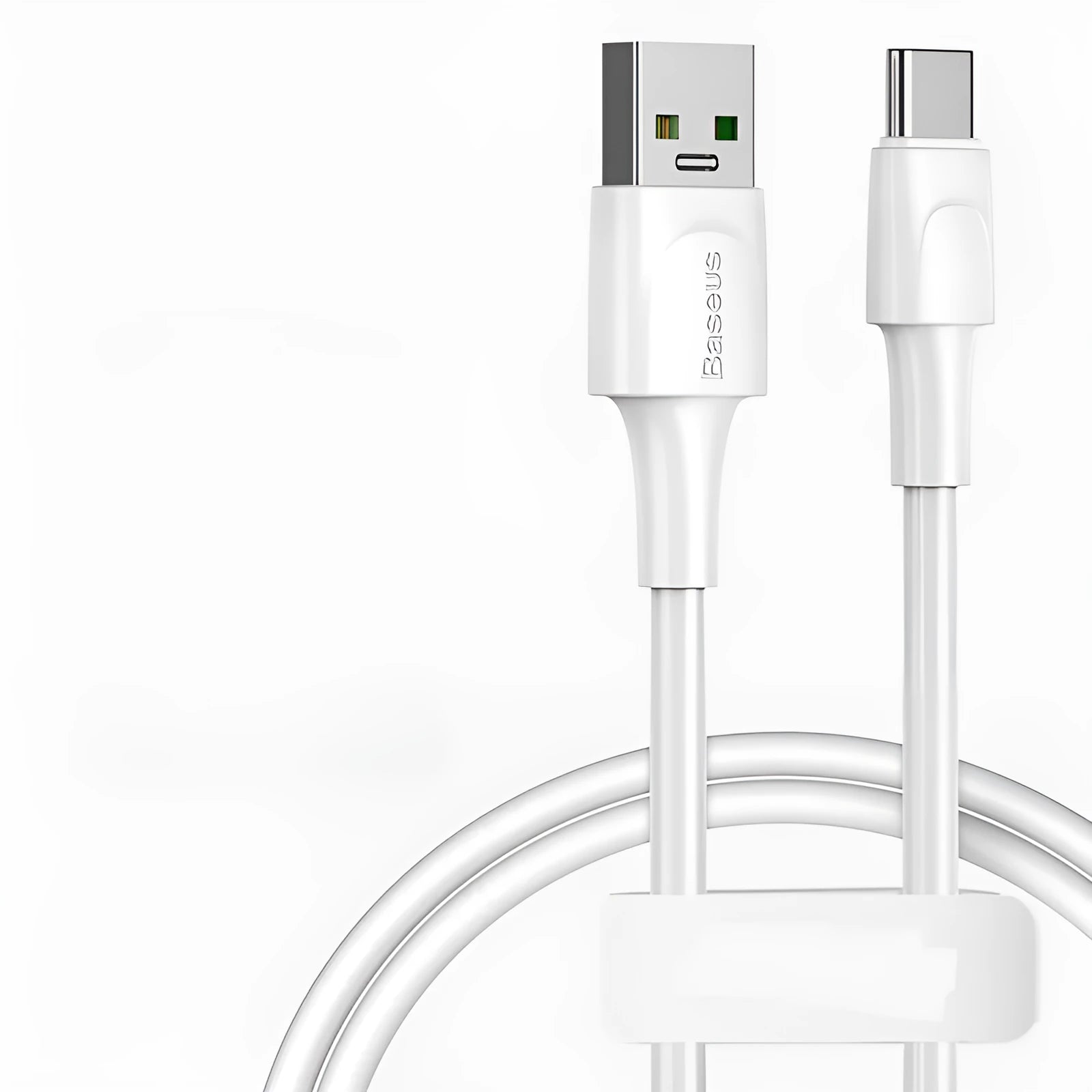 Black and white Baseus Android Micro USB charging cable with thick bold cord and 5A flash charge.