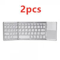 Folding Bluetooth keyboard with 64 ABS keys and black colour, folded for travel