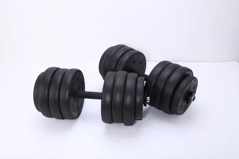 20 kg pair round head rubber coated dumbbells black HDPE grip home gym equipment
