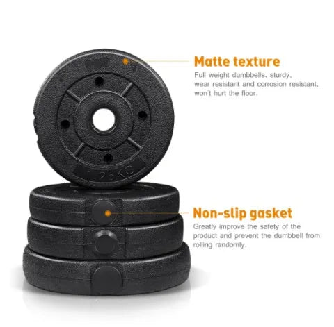 20 kg pair round head rubber coated dumbbells black HDPE grip home gym equipment