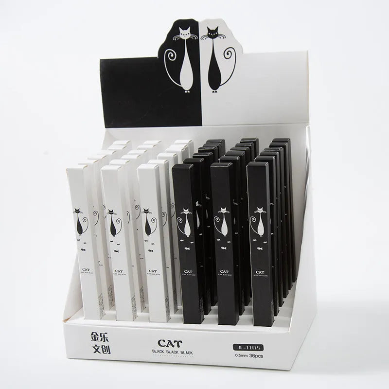 Creative neutral pen with fine stainless steel nib in individual box packaging, 17cm length, random colour