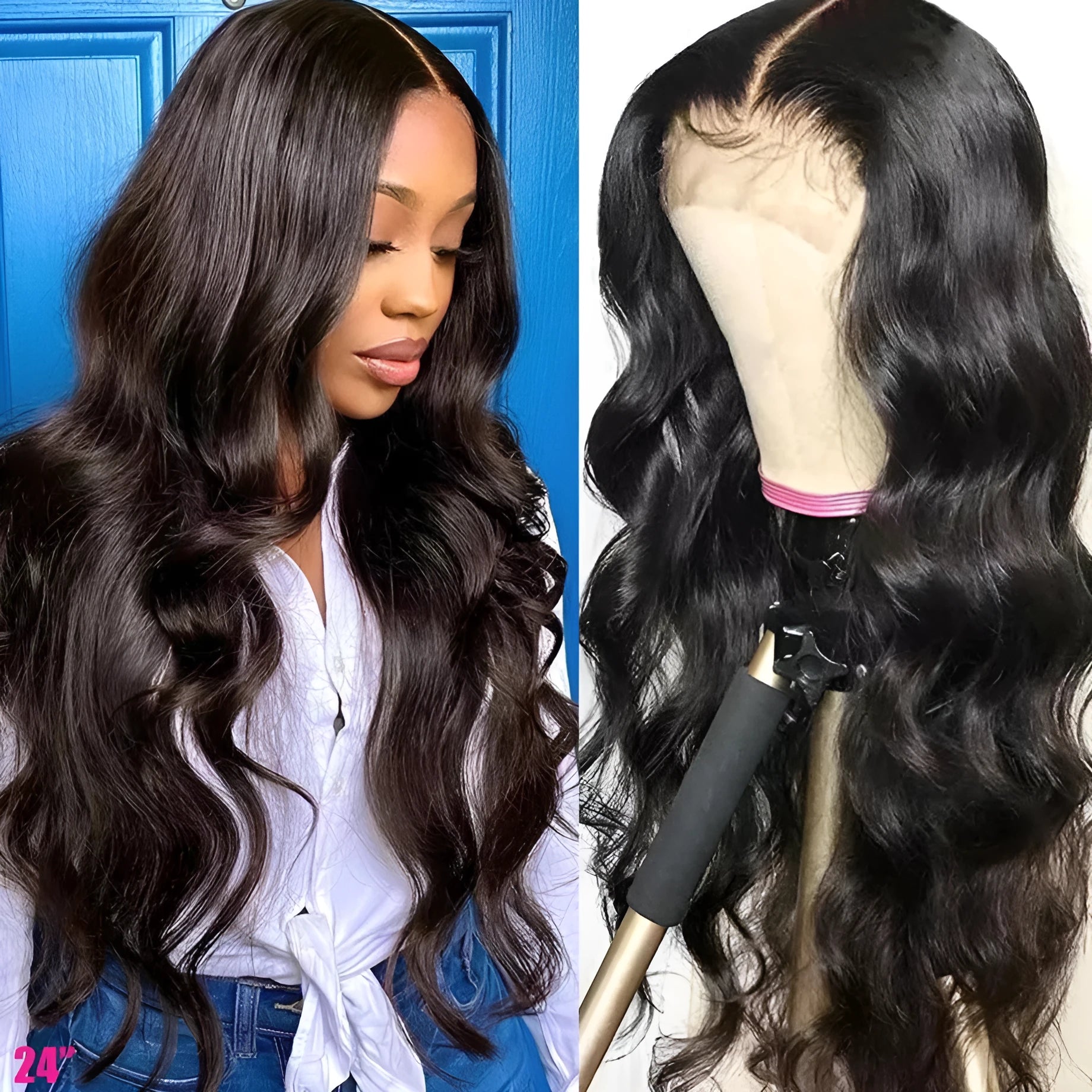Solid colour long hair wig 65cm mid-length curly style high temperature silk fibre black brown