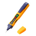 Yellow ABS multifunctional induction test pen with three-speed adjustment and LED indicators on grey background