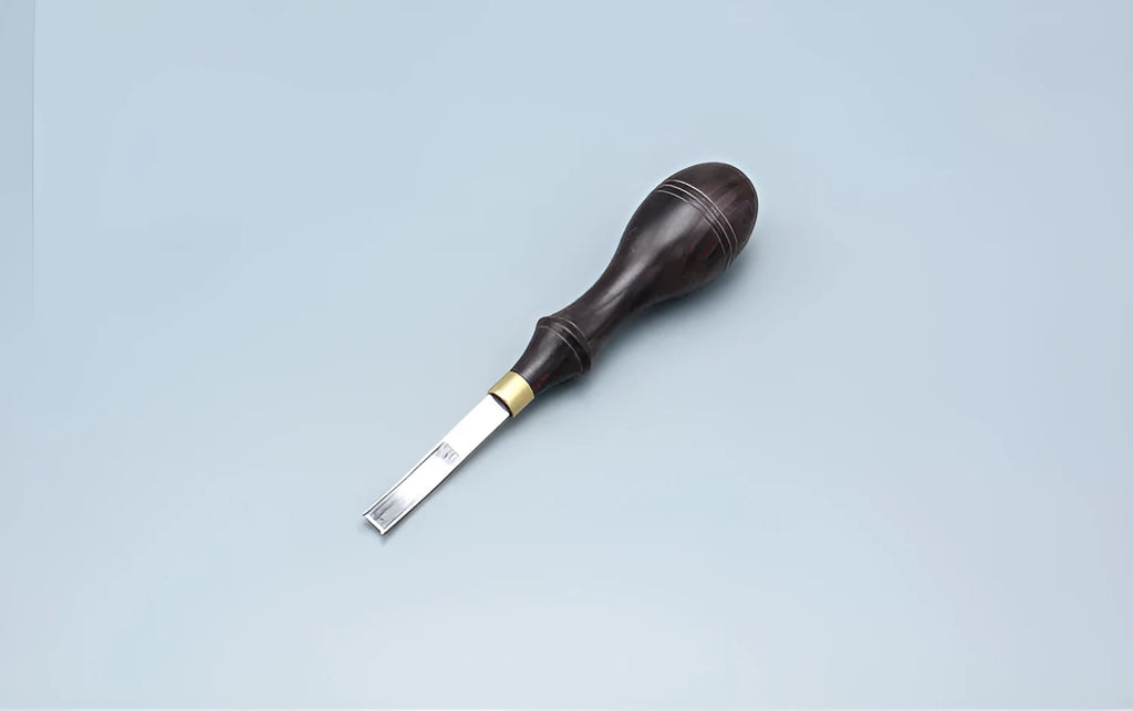 Leather handle wide shovel edge thinning knife with sectional cutting design
