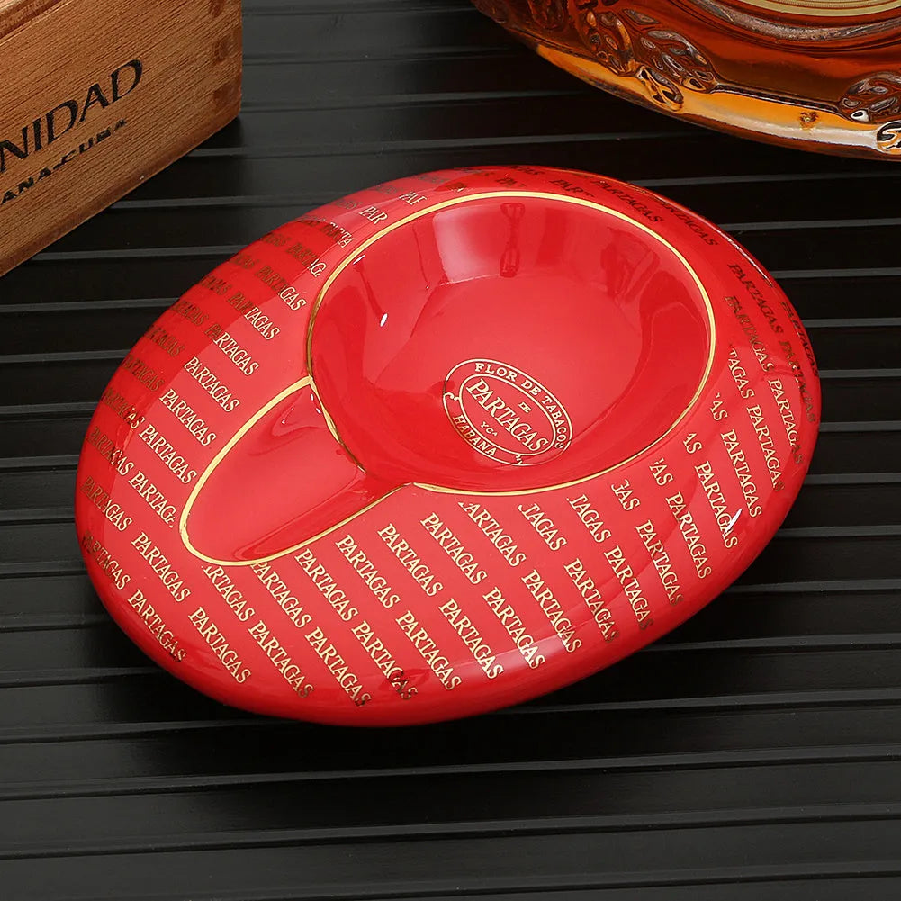 Ceramic portable cigar ashtray extinguisher in black colour with handcrafted finish