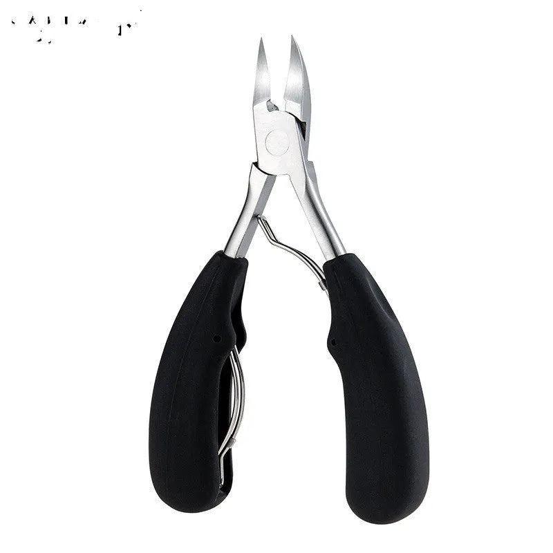 Stainless steel nail clippers set with ABS handles in multiple colours including red and black olecranon dead skin scissors