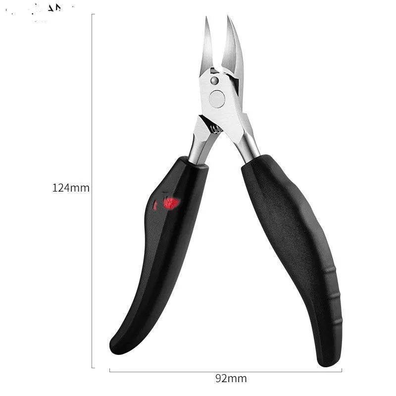 Stainless steel nail clippers set with ABS handles in multiple colours including red and black olecranon dead skin scissors