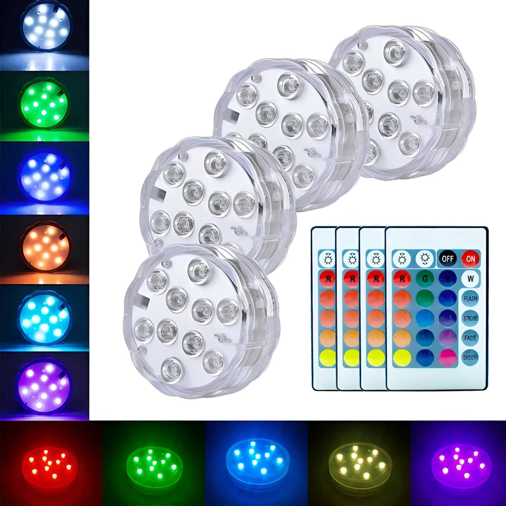 Waterproof LED decorative light with remote control for pool and garden use