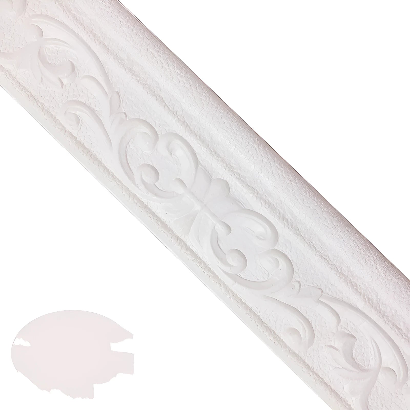 Medium self-adhesive decorative skirting line with a modern grid pattern, shown in a gold colour option.