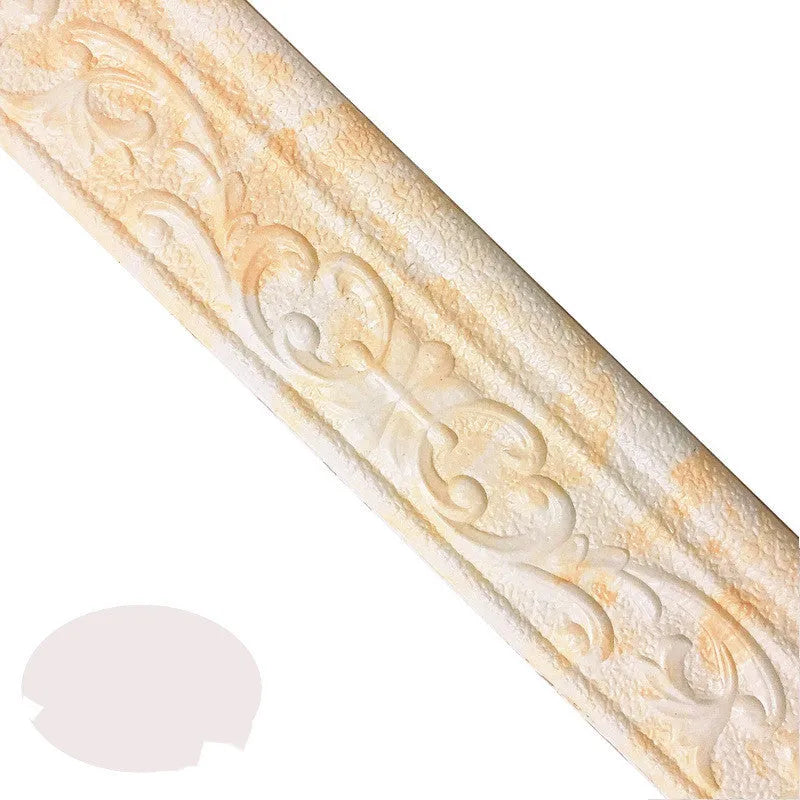 Medium self-adhesive decorative skirting line with a modern grid pattern, shown in a gold colour option.